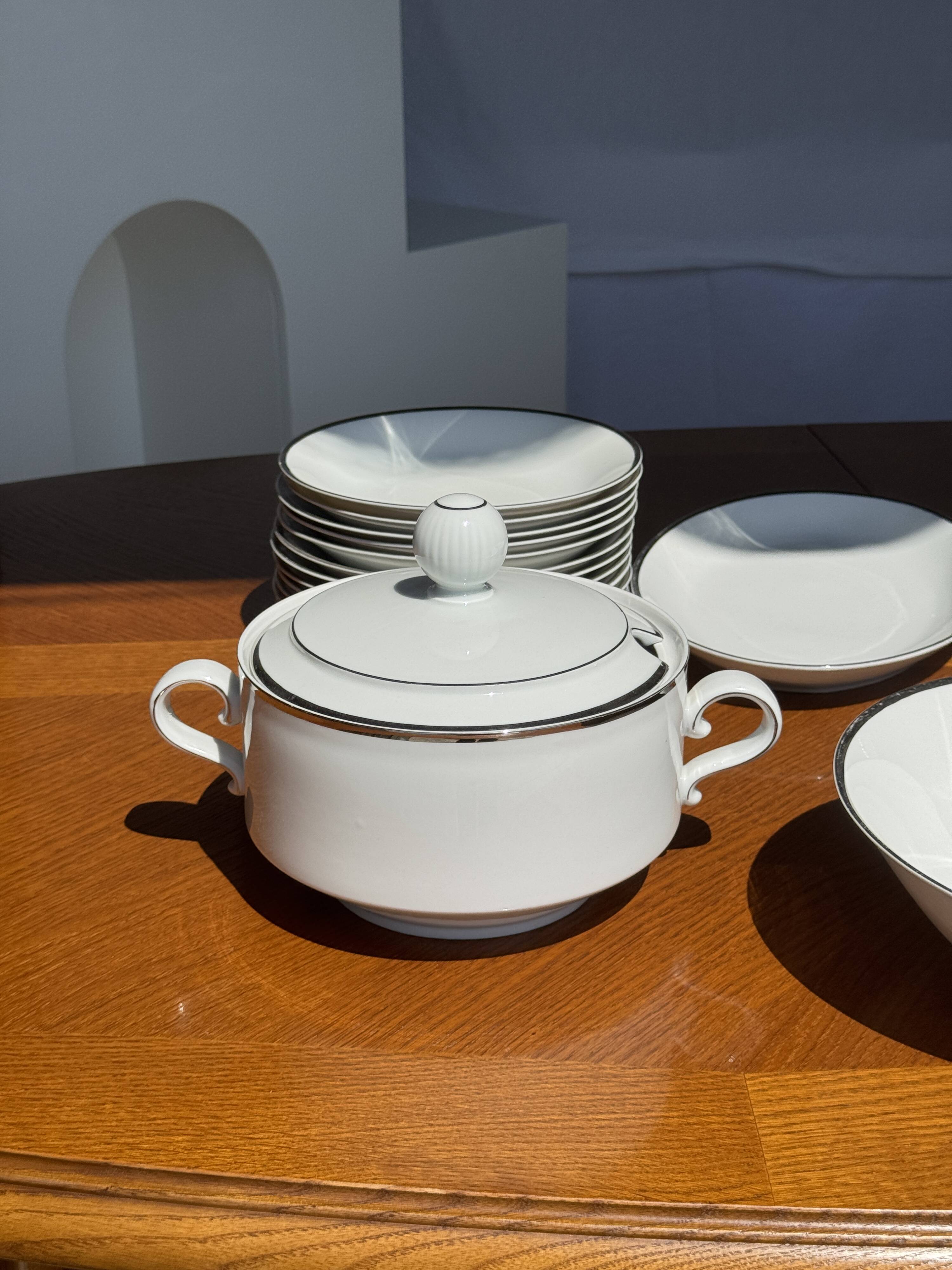 German porcelain service Winterling Marktleuthen Bavaria white