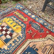 Vintage Caucasian Kazak carpet handmade USSR 1950 - wool on wool 255x120