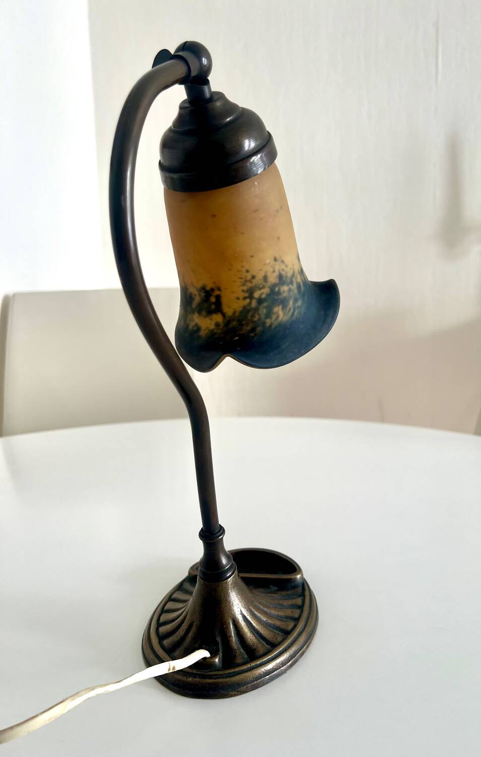 Adjustable table lamp in glass paste, 1960s