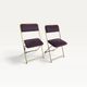 Lot de 2 chaises pliantes Lafuma en velours marron années 70