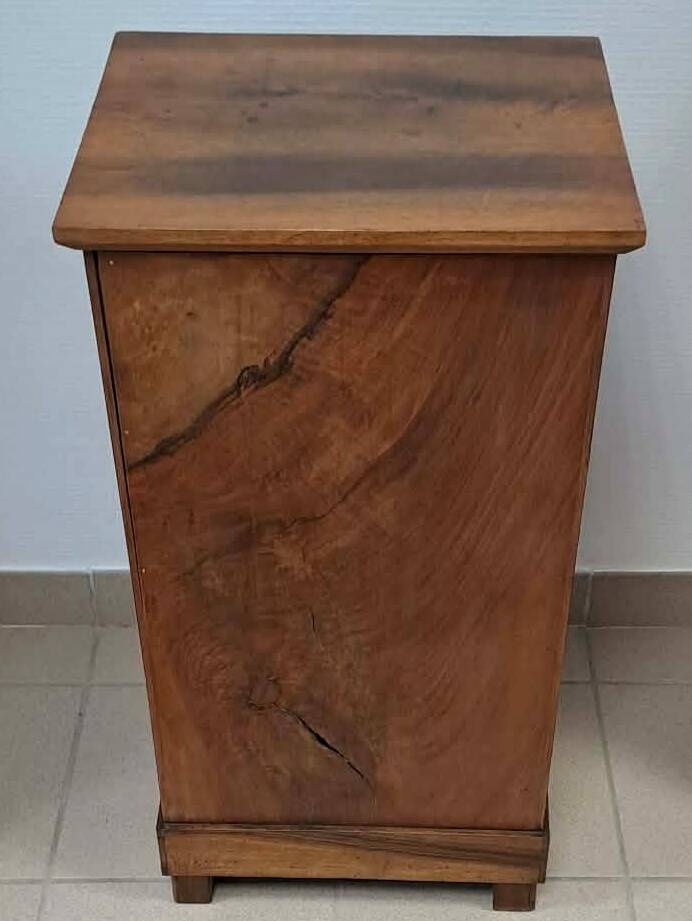 Empire-style bedside table in walnut