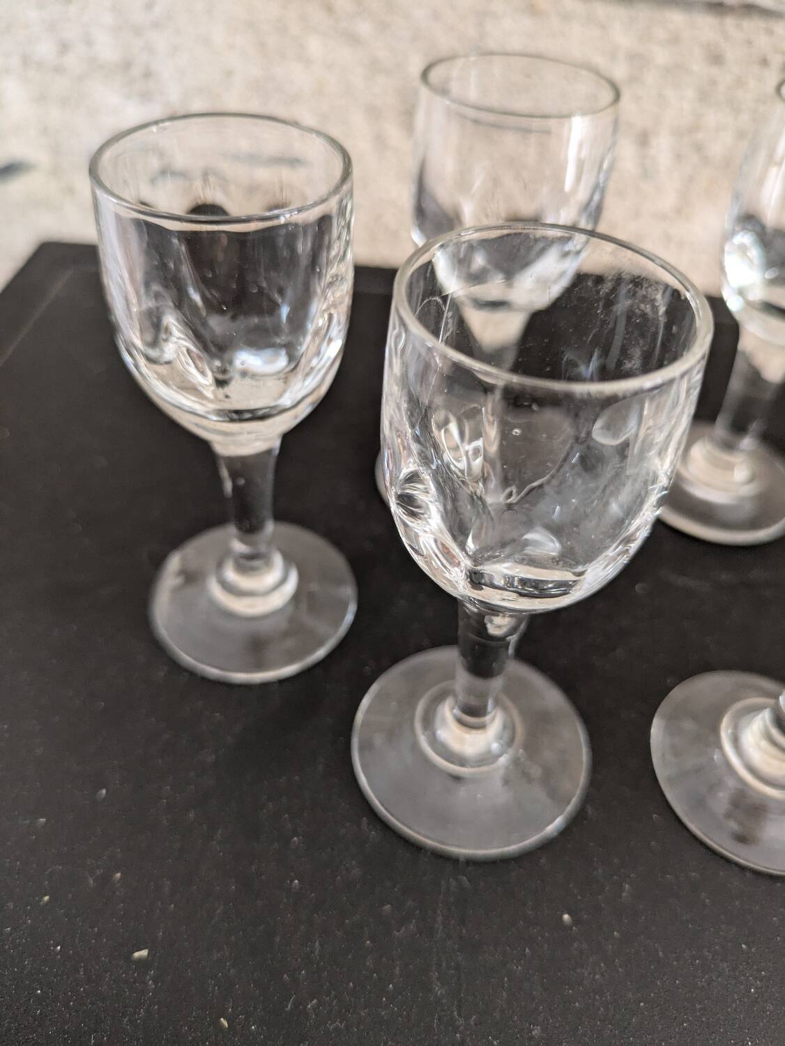 6 small vintage liqueur glasses