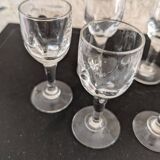 6 small vintage liqueur glasses