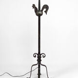Lampadaire au coq en fer forgé par Jean Touret pour les Ateliers Marolles, circa 1950
