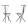 LaPalma folding chairs set of 2, dark green metal & woven cord, Italy, 1970s