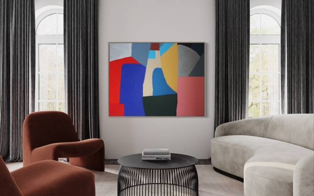 Colorful abstract art 100x80cm on stretched canvas by Bodasca