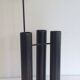 Designer umbrella stand in black lacquered metal