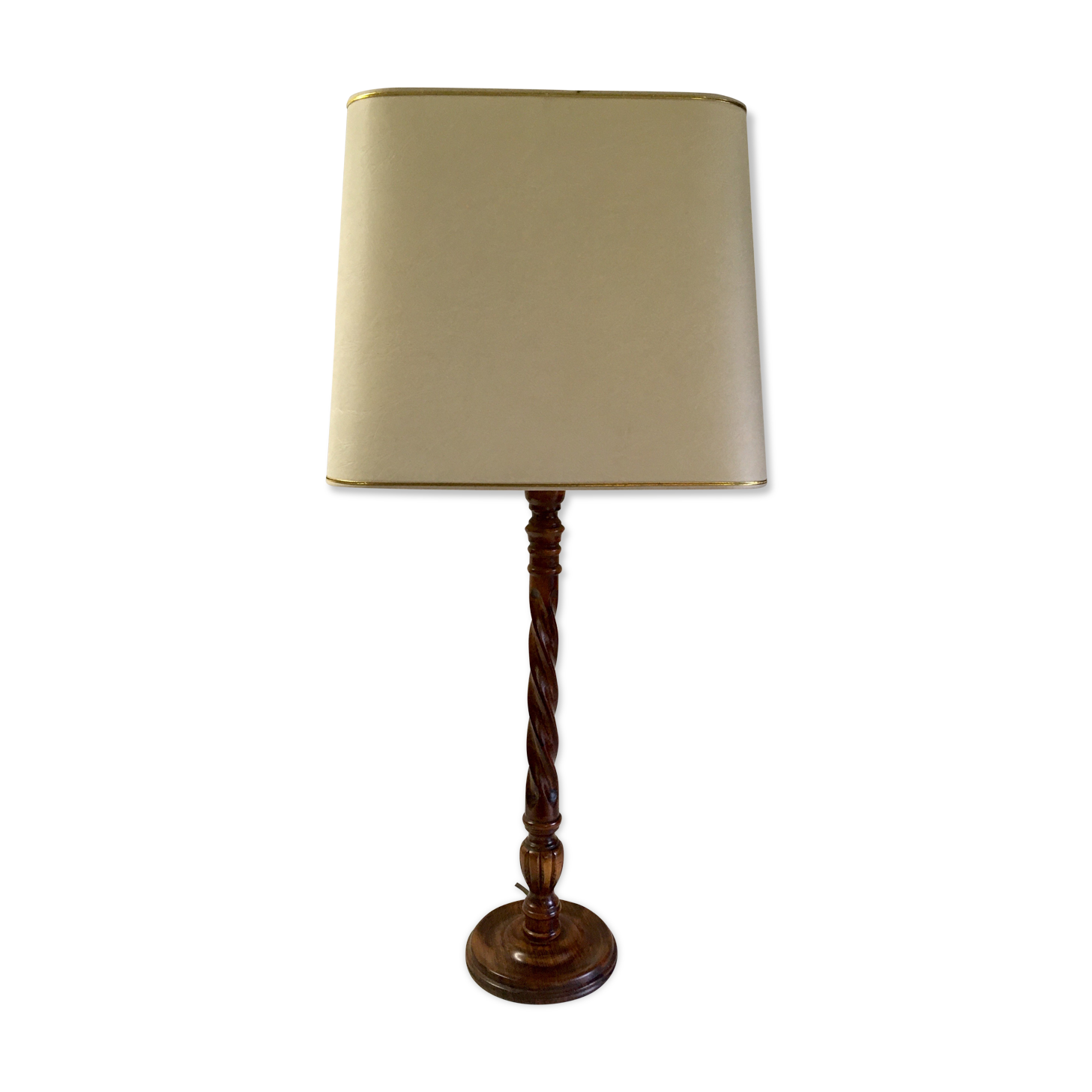 Solid wood-laying lamp turned - 60s