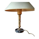 Table lamp with brass candle holder and marble base