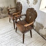 Pair of Savoyard armchairs
