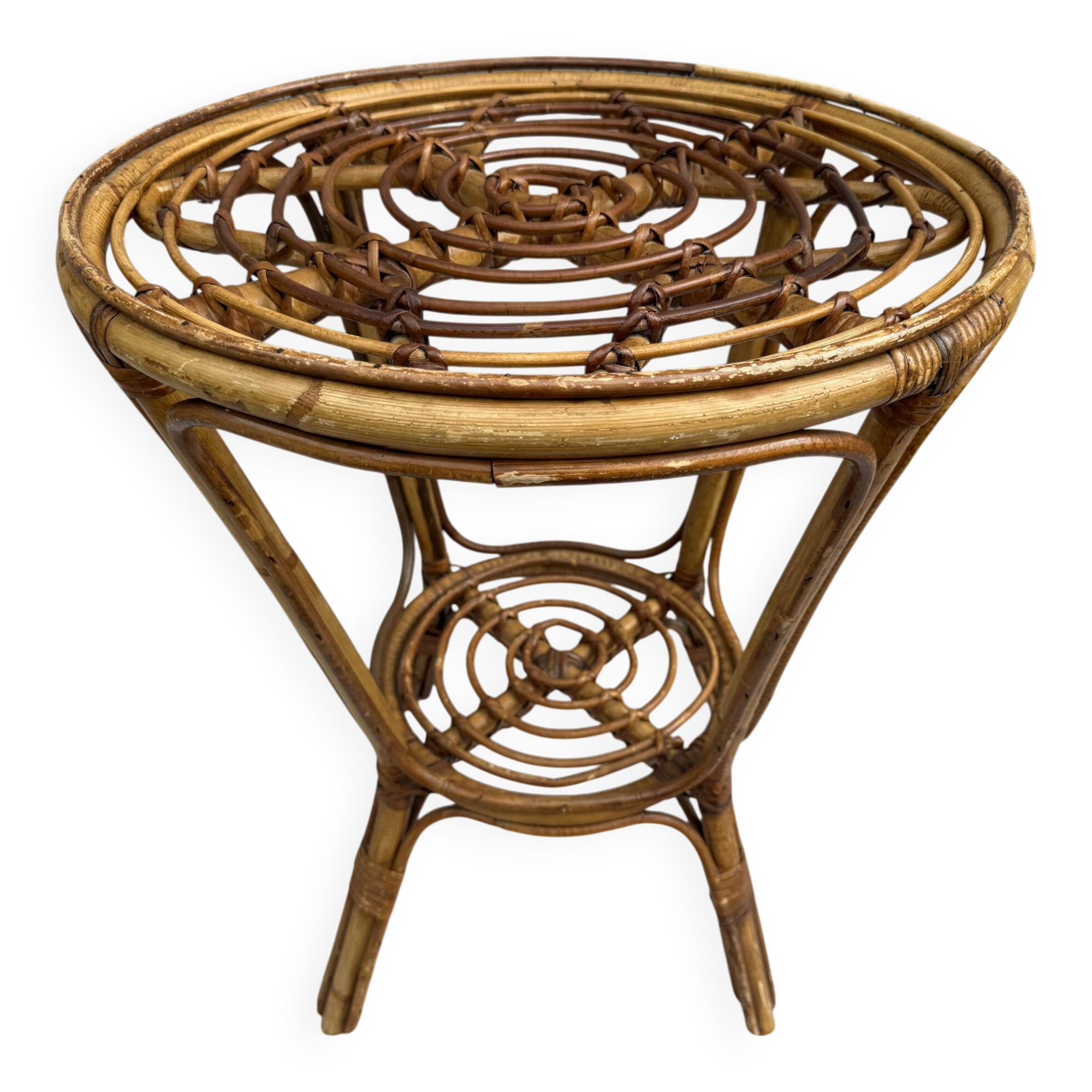 Table d’appoint en rotin des années 50´s France