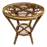 1950s rattan side table from France
