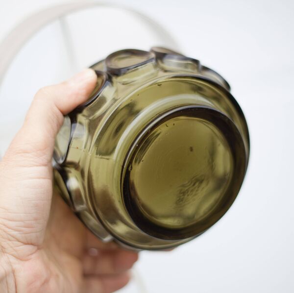 Lampe vintage, lampe en verre signé Robert de Schuytener, lampe de chevet, lampe à poser