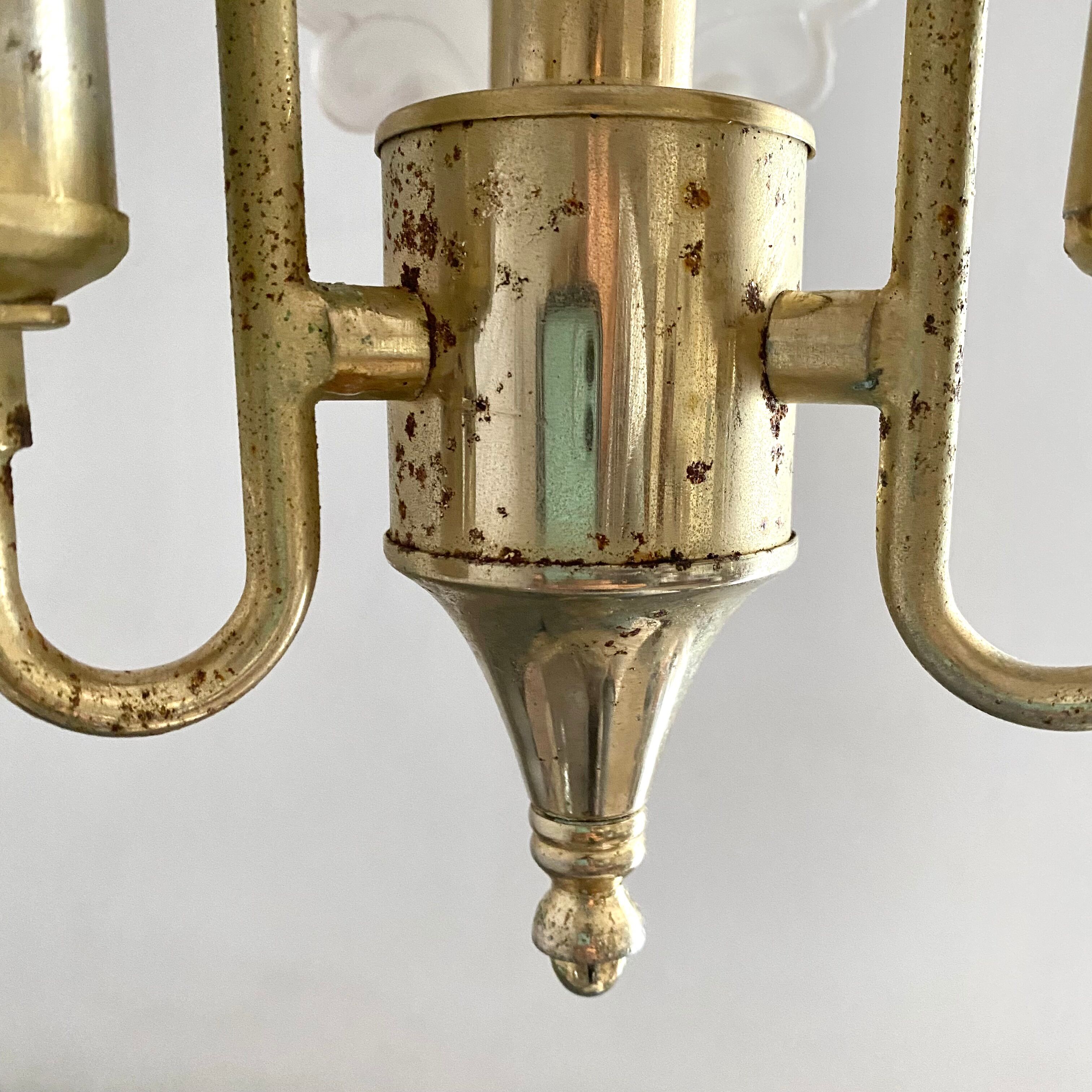 Vintage polished glass pendant lamp