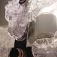Murano ice glass wall light by Mazzega 1970s