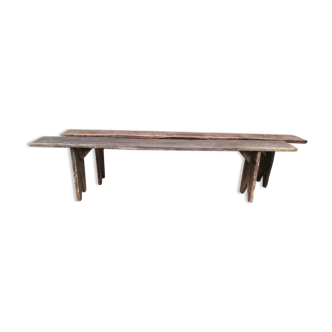 Pair of oak benches