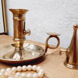 Cellar rat candle holder and brass extinguisher