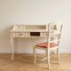 Ensemble bureau secrétaire rétro et sa chaise en bois beige