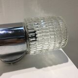 Wall lamp double lights chrome and glass 70s