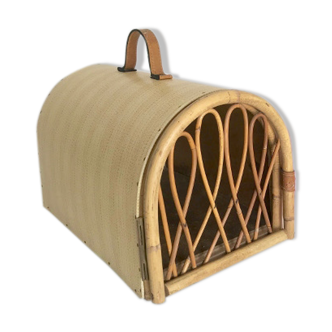 Rattan transport basket