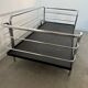 Old vintage leather and tubular metal sofa, design 70s