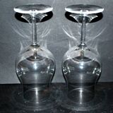 Lot de 2 grand verres à vin en cristal - ballon de dégustation œnologie H20cm