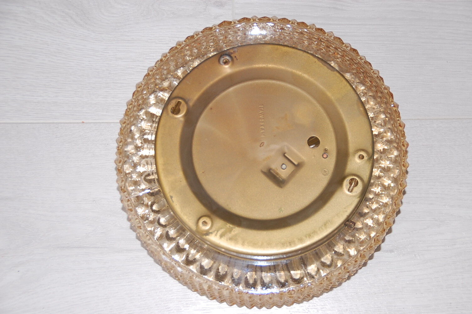 Plafonnier applique verre ciselé ambré