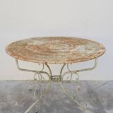 Table de Jardin ronde en fer forgé 1900s
