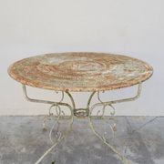 Round Wrought Iron Garden Table 1900s