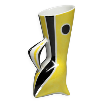 Vintage Vase • B&W “Wasp” Series • János Török • Zsolnay • 1950