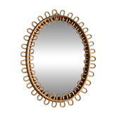 Italian design rattan mirror by Franco Albini