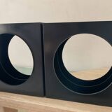 Pair of vintage 1970s vinyl record racks