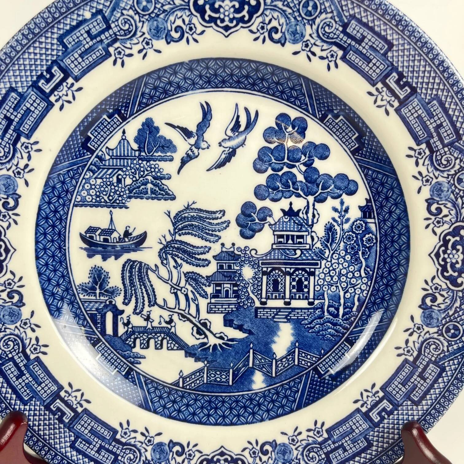 Set of 10 dessert plates, Asian pattern, Churchill, England 1970.