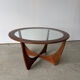 Round coffee table in solid teak, Astro model by Victor Wilkins.