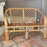 Arched rattan sofa 1970