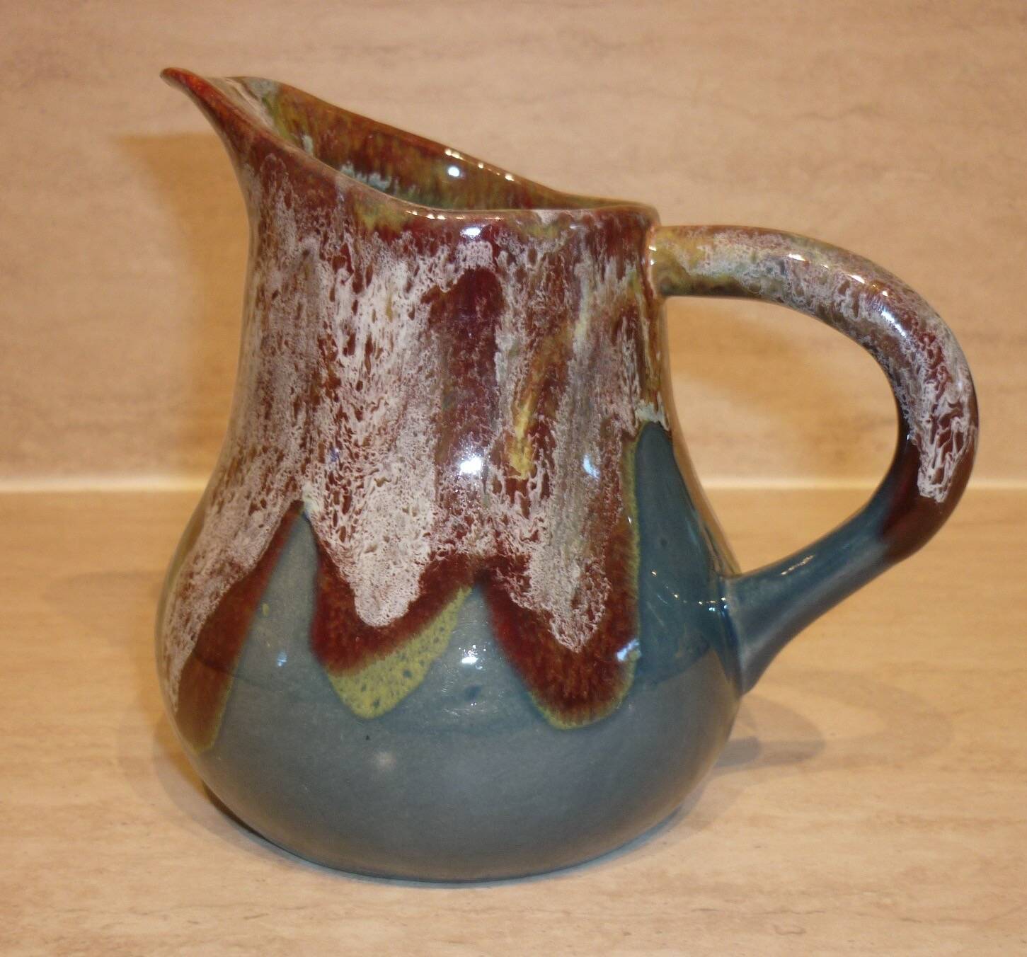 Fat Lava ceramic blue wine and water pitcher
