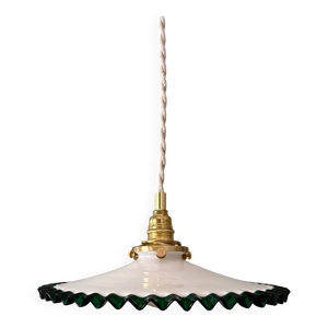 Suspension globe vintage - opaline bleue