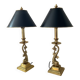 Pair of Empire lamps in bronze and sheet metal