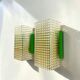 Paire d'appliques murales vertes modernes Space Age