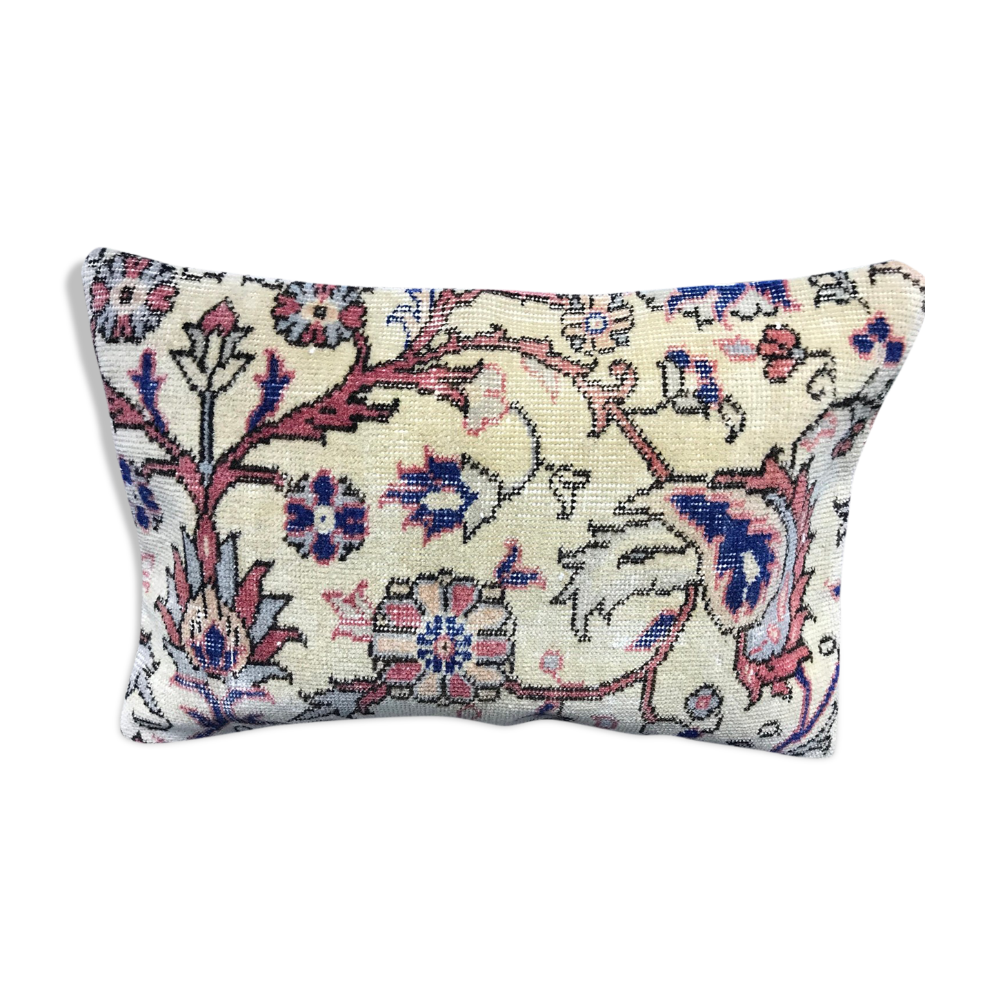 Handmade faded lumbar carpet pillow 40x60cm