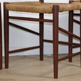 Set of 4 Scandinavian chairs by Peter Hvidt – teak & cord – 1960s