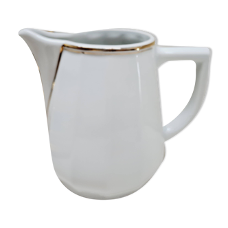 White and gold porcelain pitcher