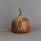 Pied de lampe en bois d'orme massif vintage années 50