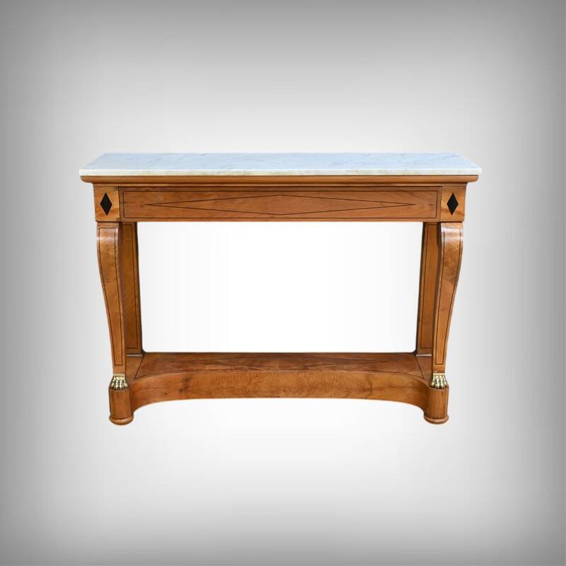 Walnut Burl Console, Restoration Period – Early 19th Century