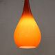 Orange teardrop glass pendant lamp made by Holmegaard - Denmark 1960