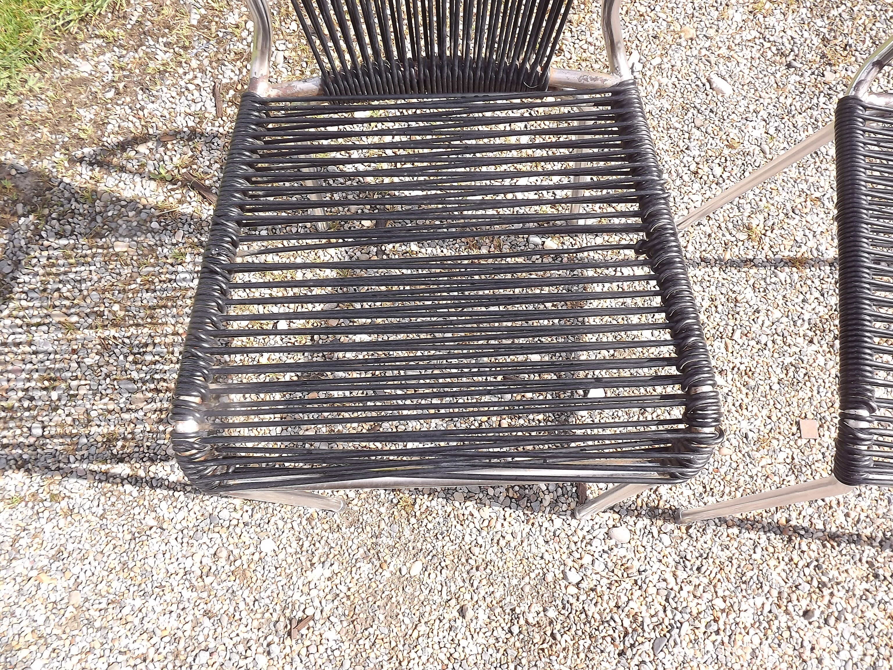 Pair of chairs scoubidou of the years 60