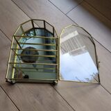 Glass and brass display shelf to install or hang