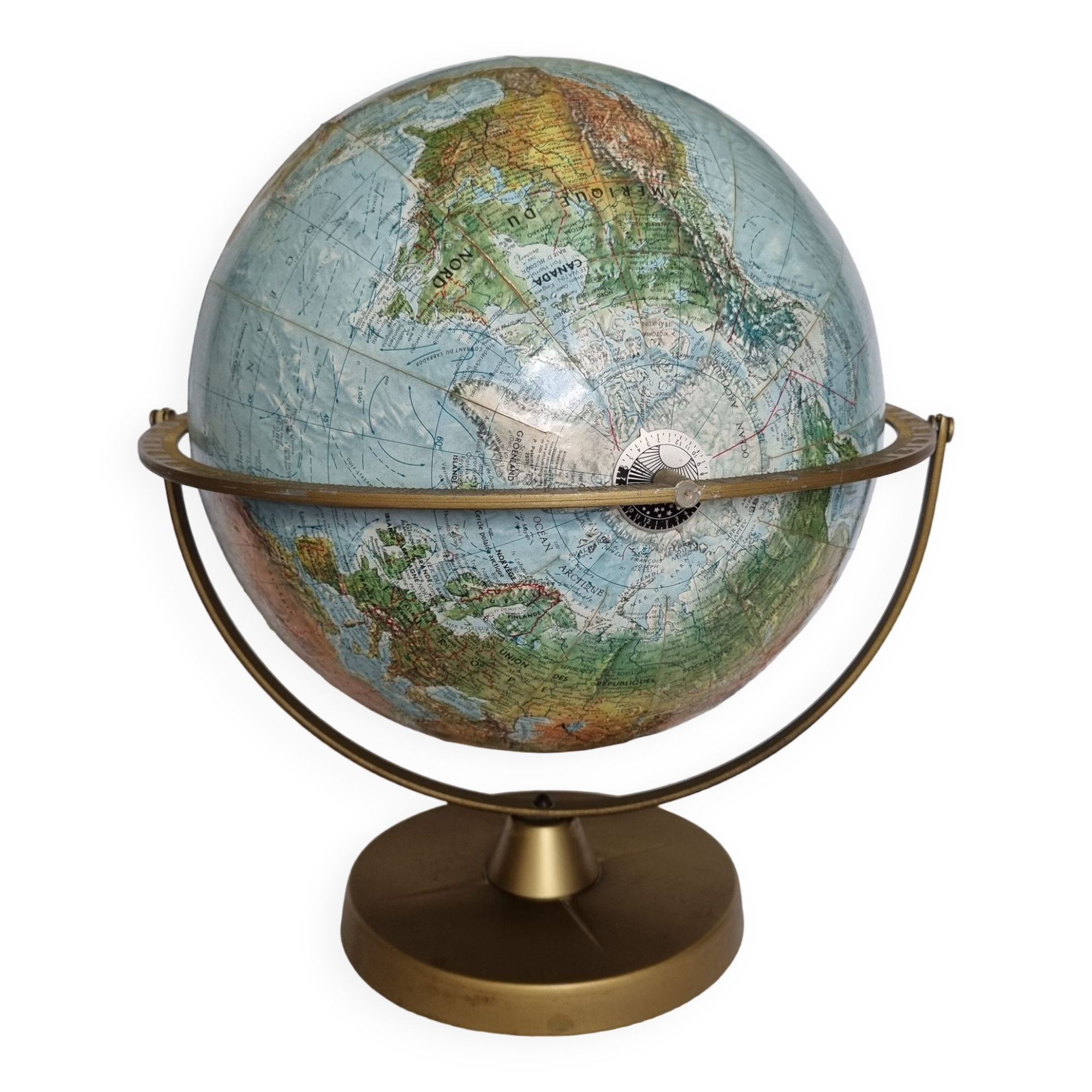 Globe in relief, Scan-Globe Denmark, gyroscope, 30 cm