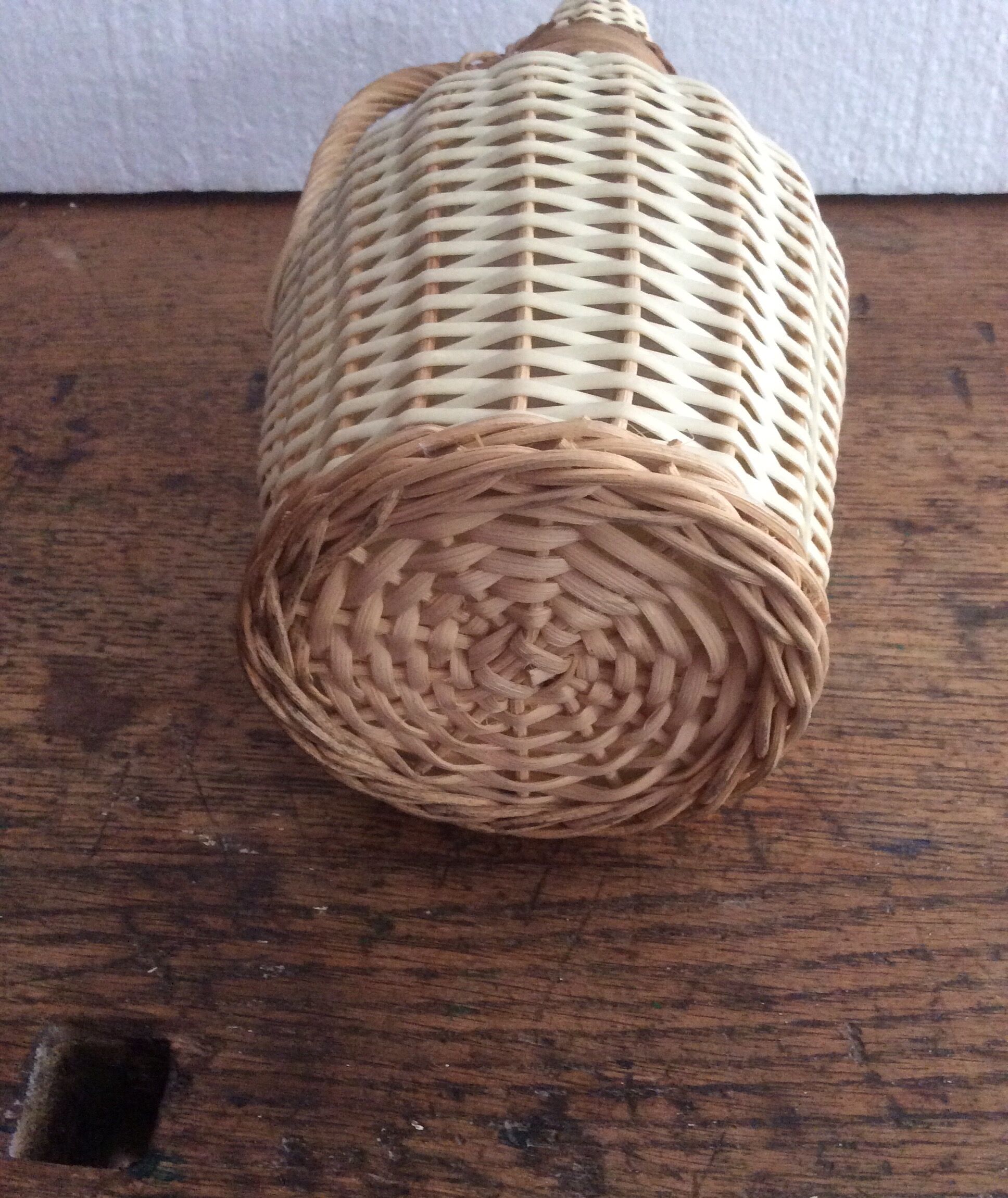Vintage wicker bottle