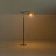 Italian swing arm brass floor lamp with marble base, 1970s